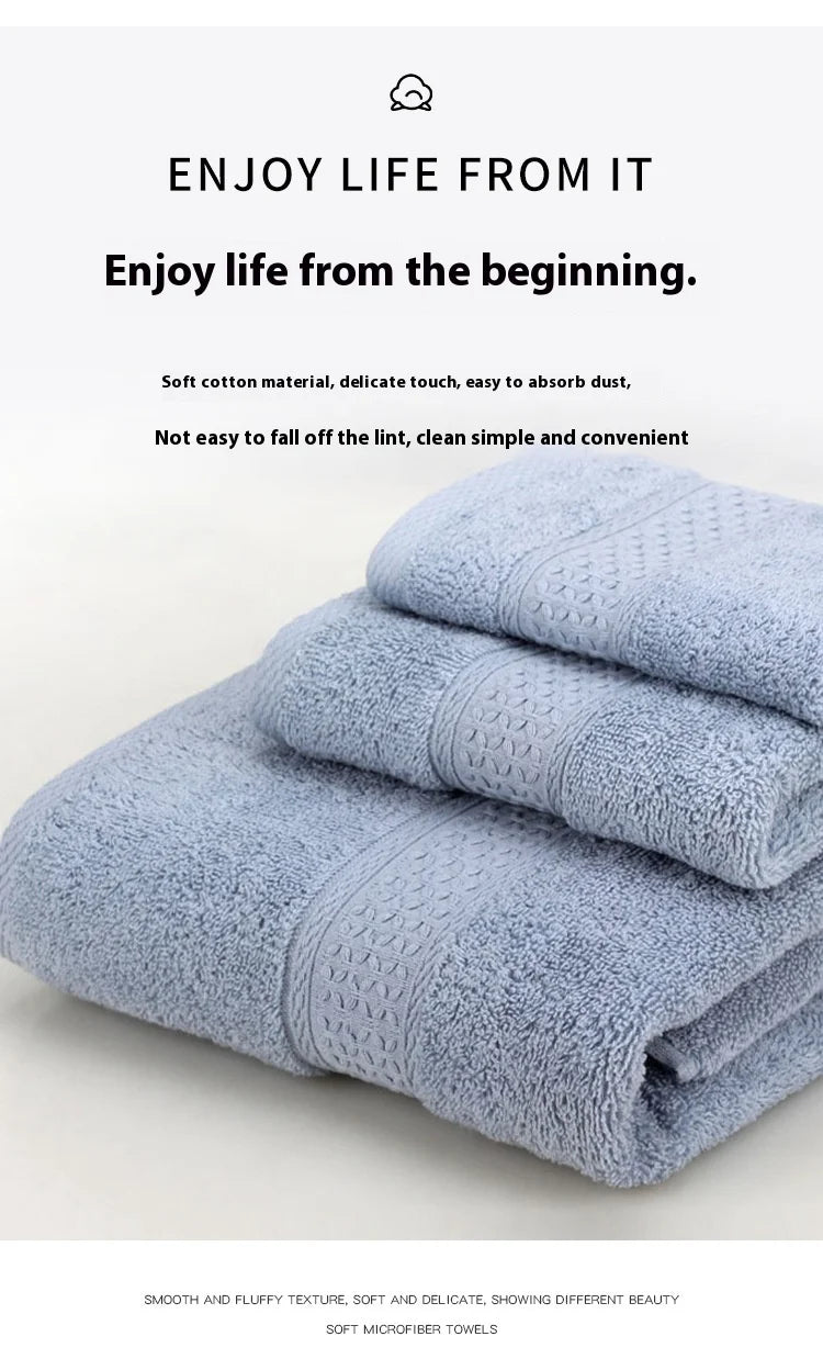 Pure Cotton Towel Long Staple Cotton 12 Color Thick Enlarged Absorbent Household Square Towel Embroidered All Cotton Towel