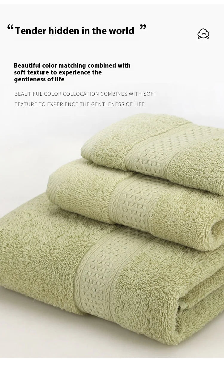 Pure Cotton Towel Long Staple Cotton 12 Color Thick Enlarged Absorbent Household Square Towel Embroidered All Cotton Towel