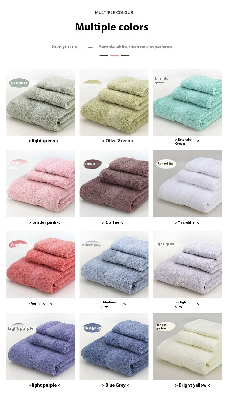 Pure Cotton Towel Long Staple Cotton 12 Color Thick Enlarged Absorbent Household Square Towel Embroidered All Cotton Towel
