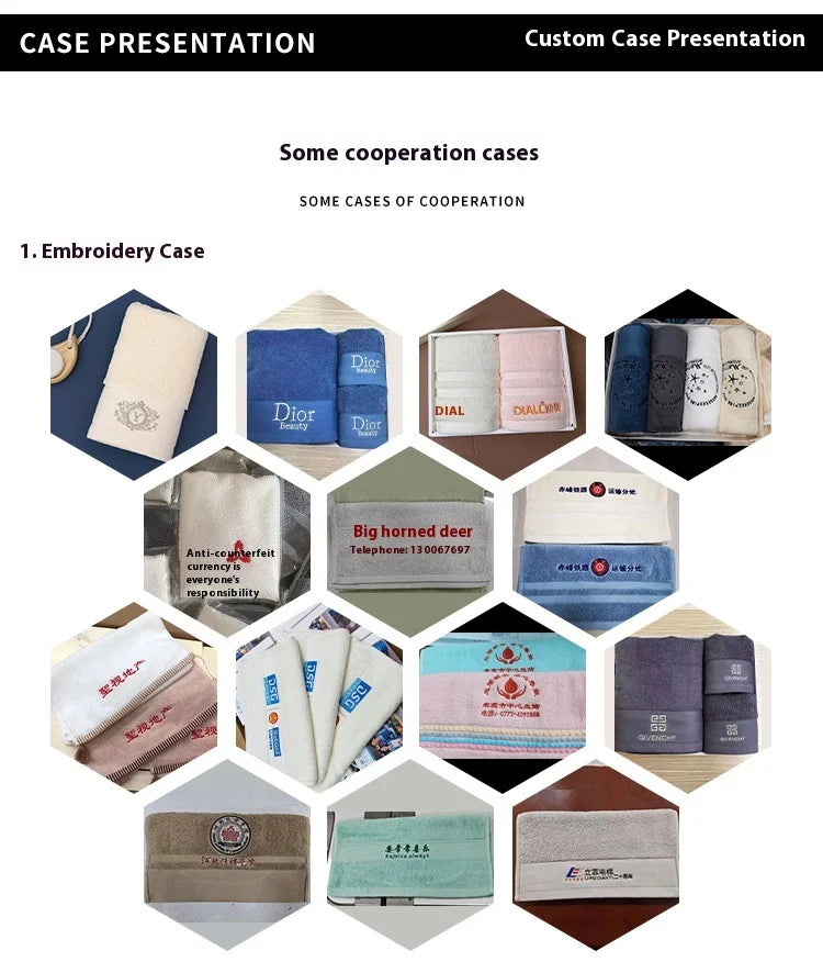 Pure Cotton Towel Long Staple Cotton 12 Color Thick Enlarged Absorbent Household Square Towel Embroidered All Cotton Towel