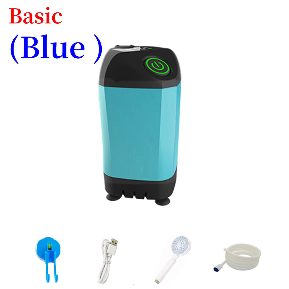 Outdoor Camping Shower Portable Electric Shower Pump Waterproof with Digital Display for Camping Hiking Travel Pet Watering