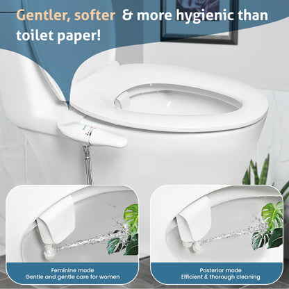SAMODRA Ultra Slim Bidet Attachment for Toilet Seat - Dual Nozzle, Adjustable Water Pressure.
