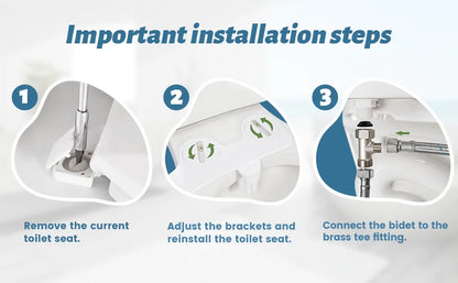 SAMODRA Non-Electric Bidet - Self Cleaning Dual Nozzle (Frontal and Rear Wash) Water Bidet Toilet Seat Attachment