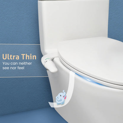 SAMODRA Ultra Slim Bidet Attachment for Toilet Seat - Dual Nozzle, Adjustable Water Pressure.