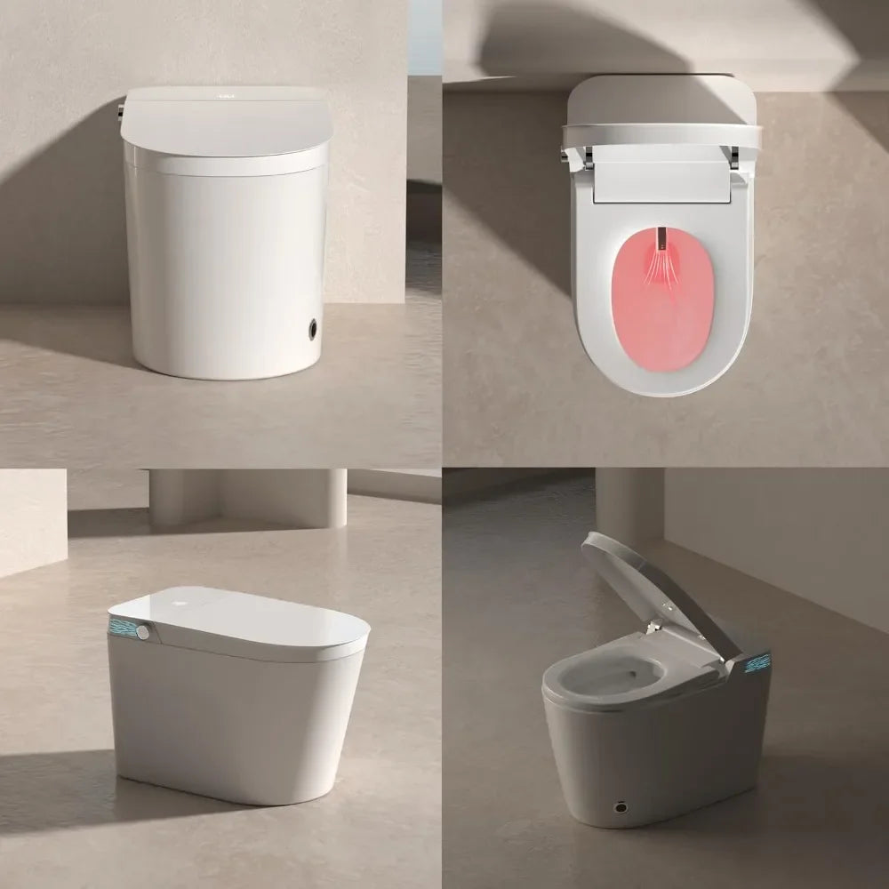 Bidet Toilet with Bidet Built in, Auto Flush, Heated Seat, Warm Air Drying, Modern Smart Toilet