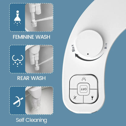 SAMODRA Non-Electric Bidet - Self Cleaning Dual Nozzle (Frontal and Rear Wash) Water Bidet Toilet Seat Attachment