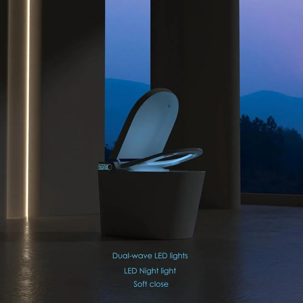 Bidet Toilet with Bidet Built in, Auto Flush, Heated Seat, Warm Air Drying, Modern Smart Toilet