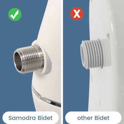 SAMODRA Ultra Slim Bidet Attachment for Toilet Seat - Dual Nozzle, Adjustable Water Pressure.