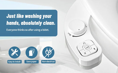 SAMODRA Non-Electric Bidet - Self Cleaning Dual Nozzle (Frontal and Rear Wash) Water Bidet Toilet Seat Attachment